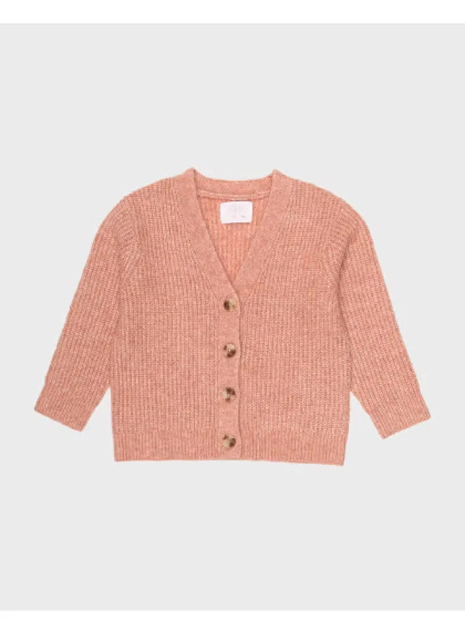 Кардиган вязаный с V-образным вырезом Zara, приглушенный розовый