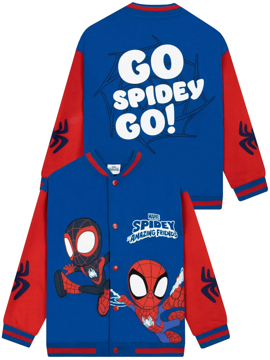 Бомбер с принтом Spidey, Spidey And His Amazing Friends Character, синий