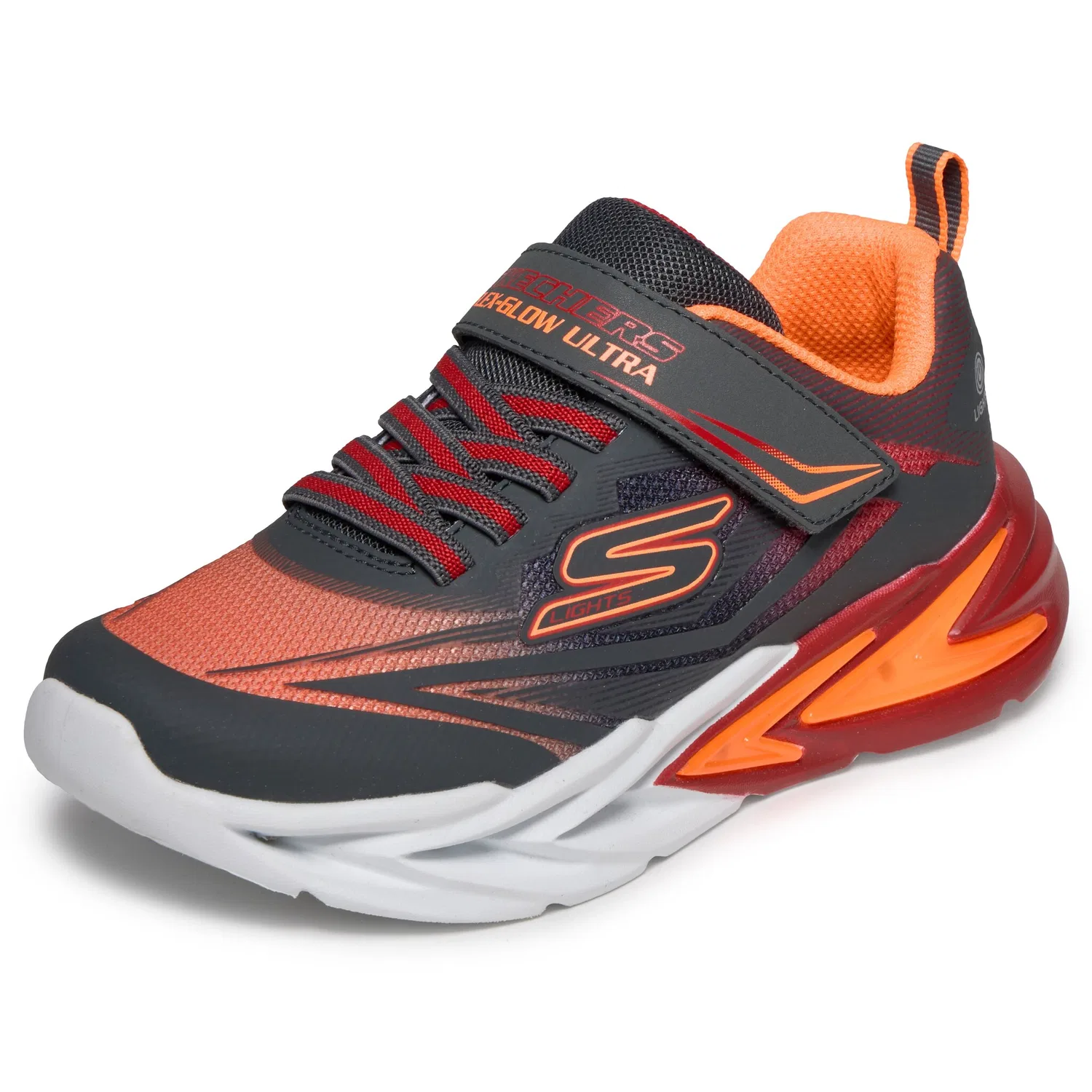Детские кроссовки со световой функцией Skechers Flex-Glow Ultra, Gray-Orange