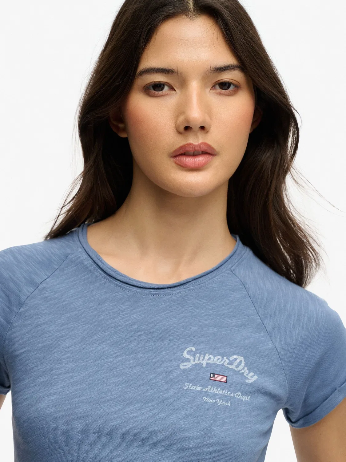 Футболка с принтом Athletic Essentials Slub Superdry, светло-голубой — фото 4
