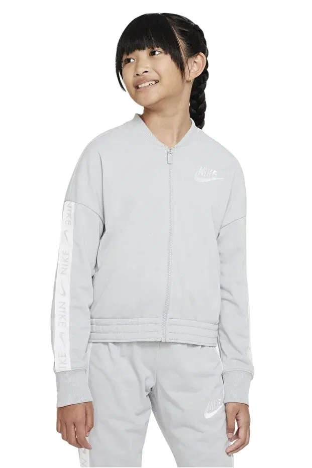 Детский спортивный комплект для девочек с длинным рукавом Sportswear Nike, Gray — фото 3