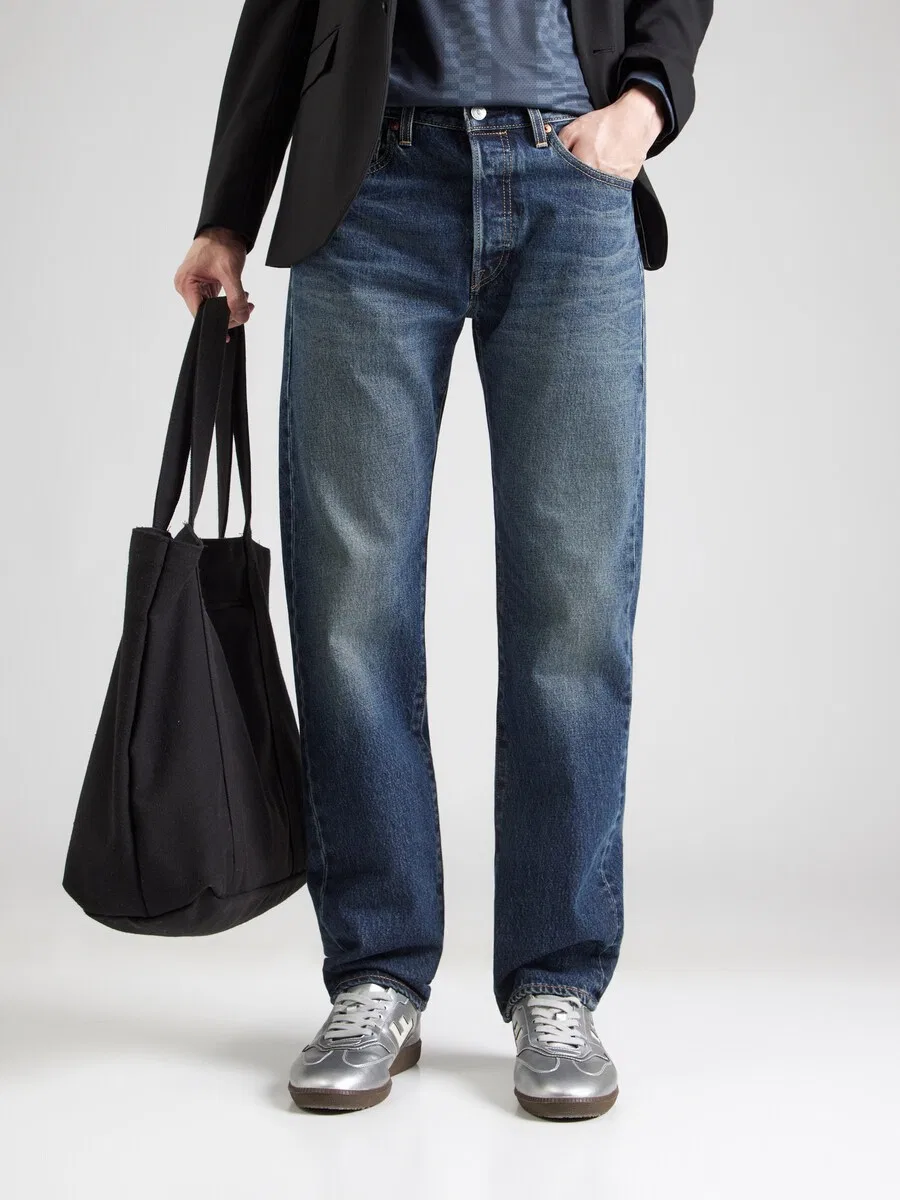 Джинсы LEVI'S Regular '501 Levi's' темно-синего цвета — фото 3