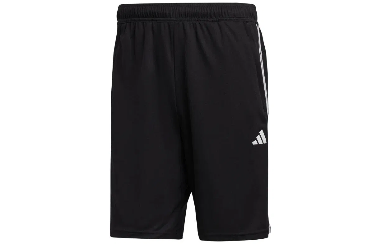 Мужские шорты из пике с тремя полосками Train Essentials Piqué 3 Stripes, Adidas, Black White
