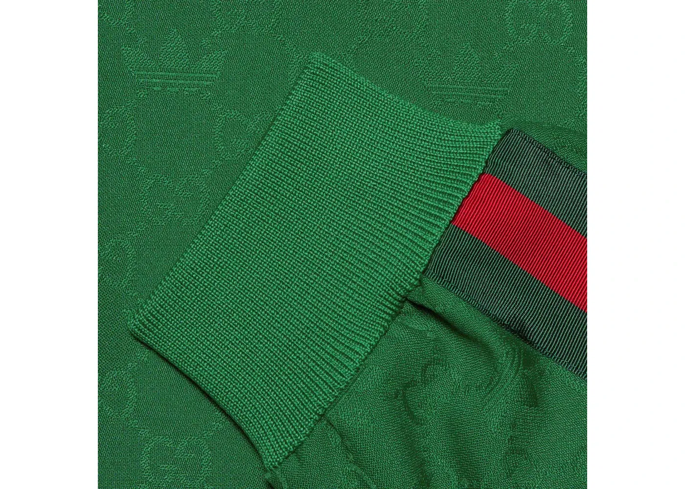 Женская куртка с жаккардовым узором Gucci x Adidas GG Trefoil Jacquard Jacket, Green — фото 2