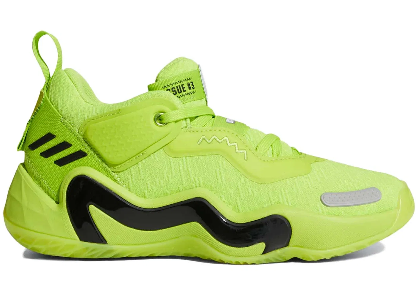 Детские кроссовки для мальчиков с принтом Adidas D.O.N. Issue #3 Adidas, Semi Solar Slime/Core Black/Semi Solar Slime