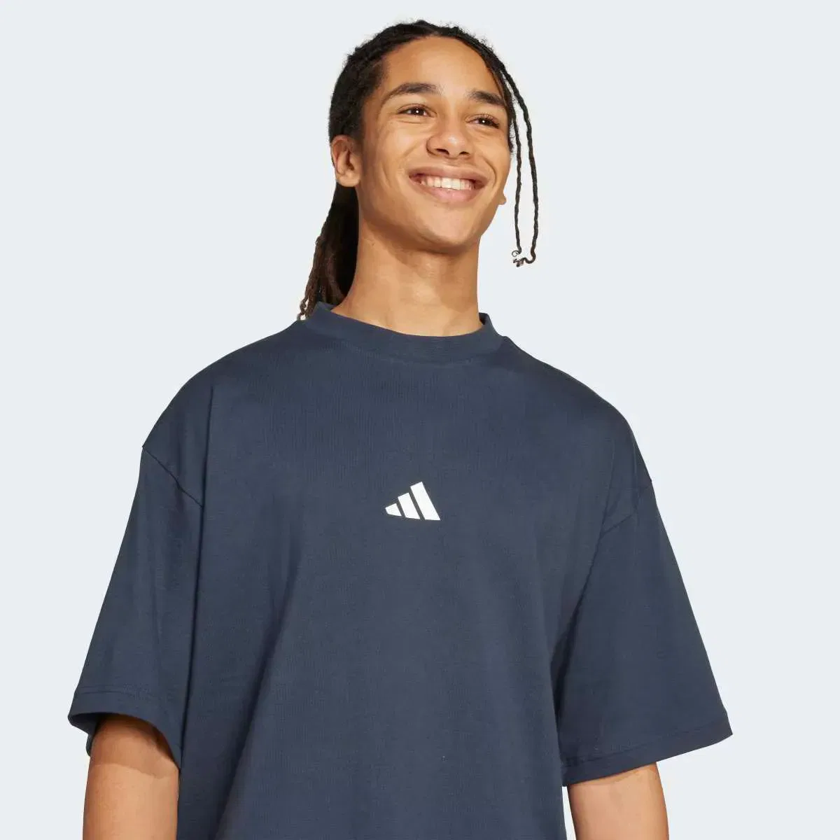 Мужская футболка хлопковая Future Icons Small Logo adidas, Azul — фото 4