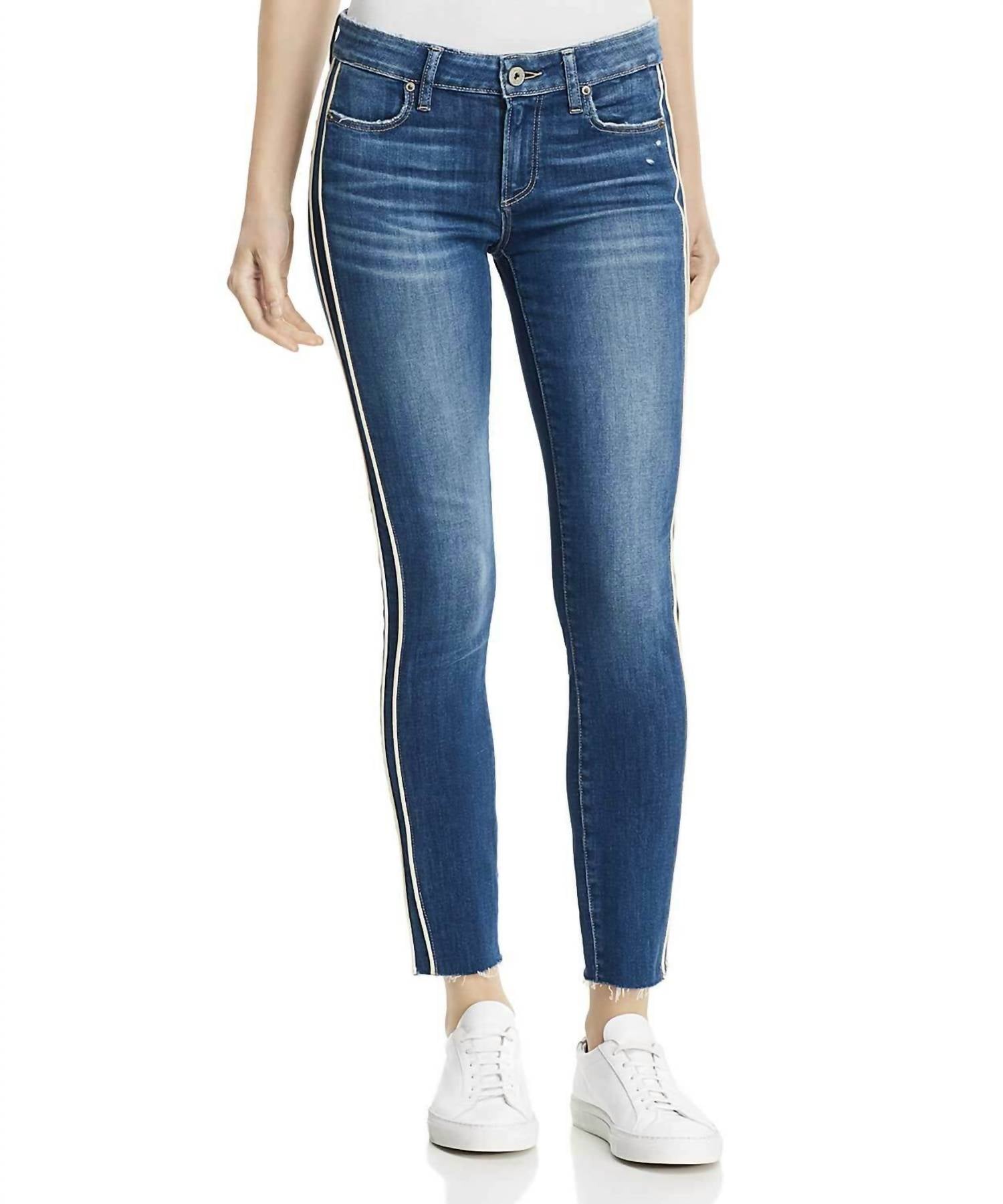 

Джинсы Verdugo Ankle Piping Raw Hem в цвете индиго/кремовый Paige