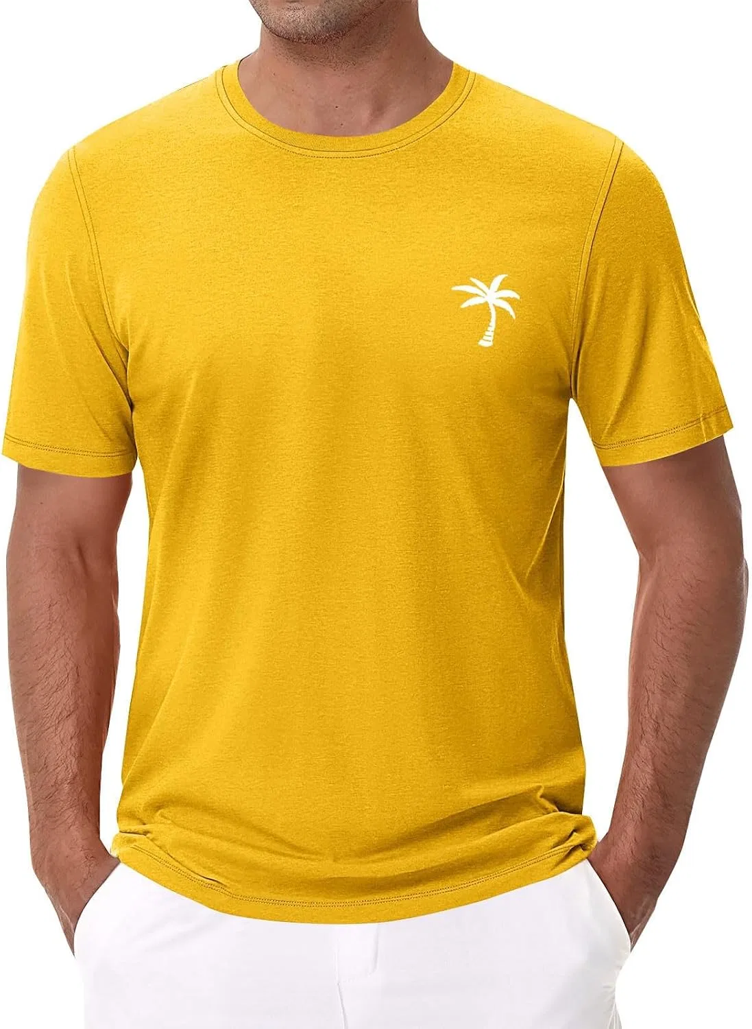 Мужская футболка с принтом пальмы Casual Vacation Beach, Yellow