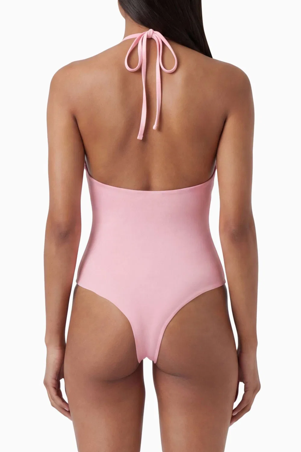 Купальник слитный с завязкой на шее Le Maillot Bastide Jacquemus, розовый — фото 3