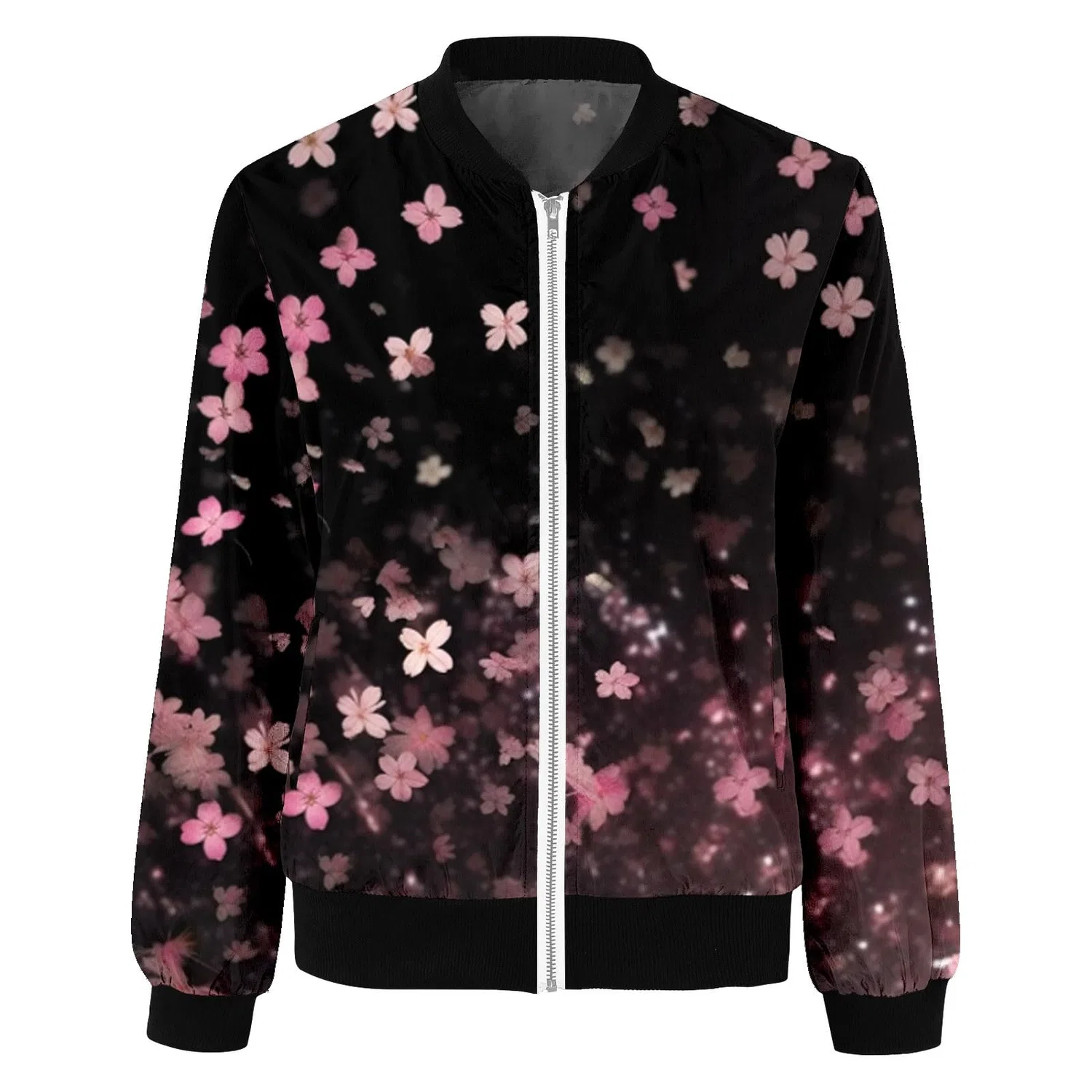 Женская ветрозащитная куртка-бомбер с длинным рукавом Y2K Hiphop Jacket, Black — фото 3