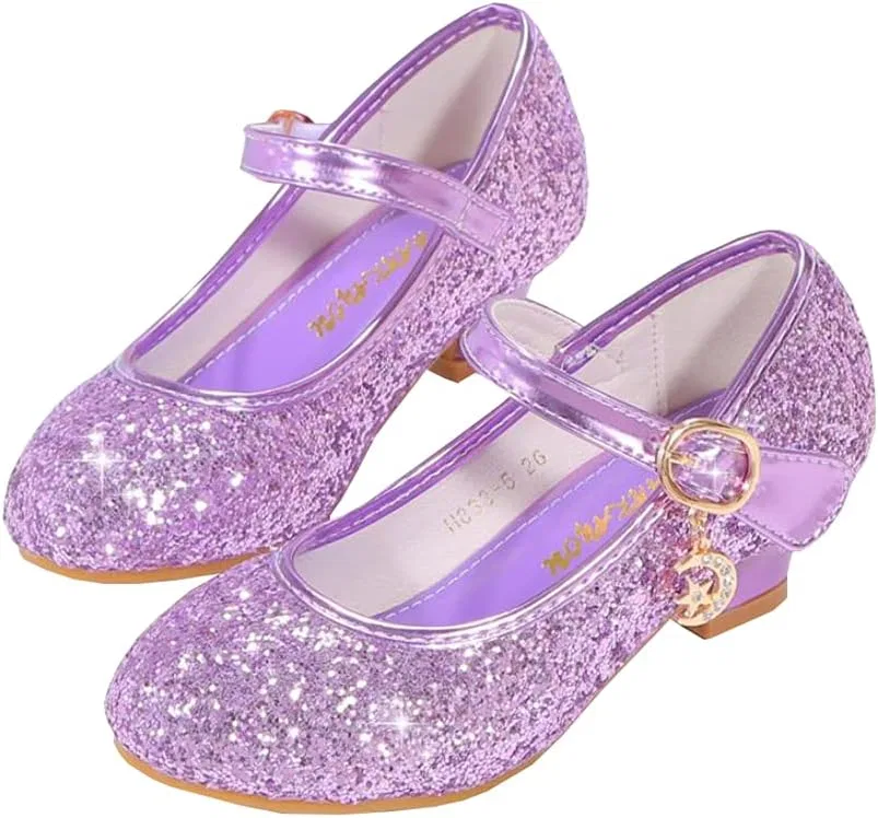 Детские туфли Мэри Джейн с блестками Princess Auhoho, Purple