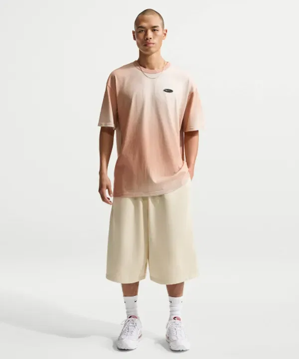 Шорты спортивные оверсайз френч терри Nike, светло-хаки/белый