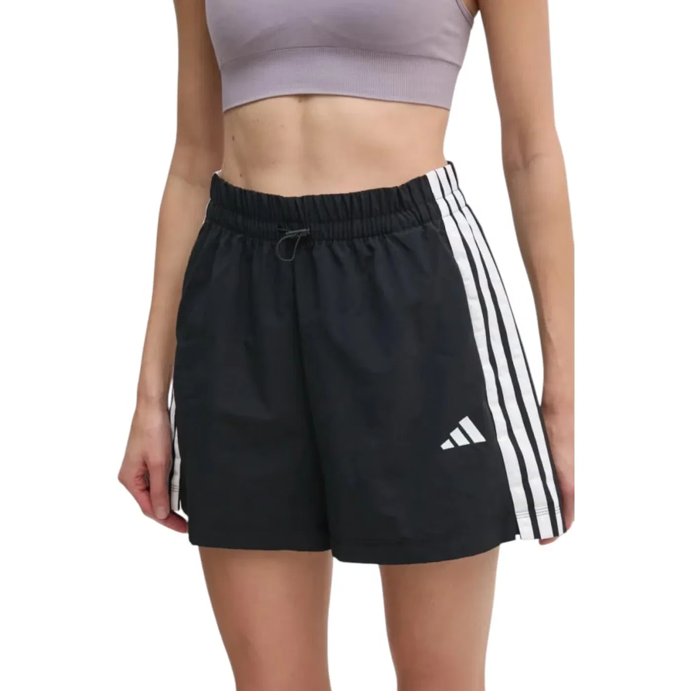 Шорты спортивные с лампасами Adidas, черный — фото 2