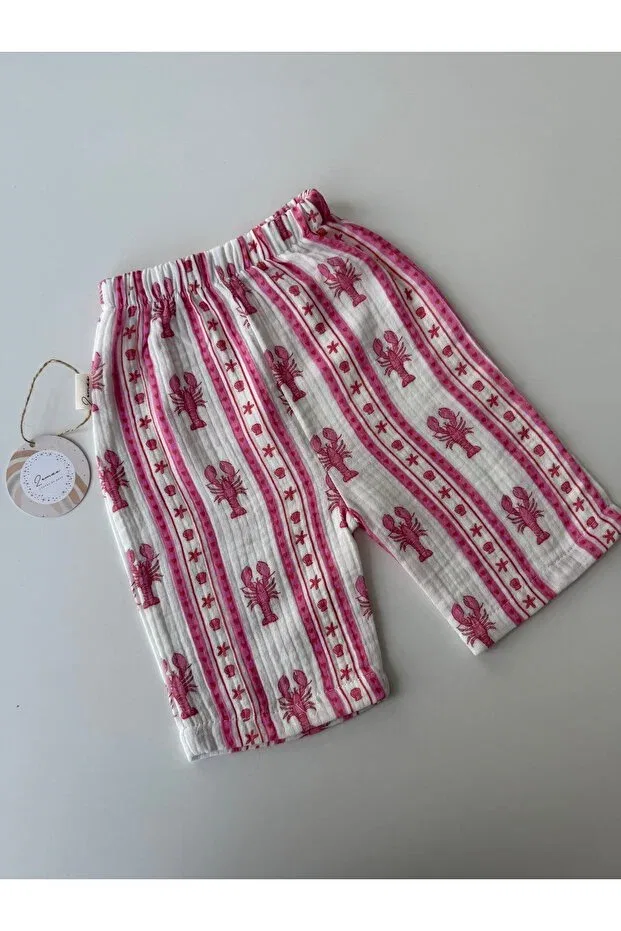 Детские брюки для девочек широкие Double layer patterned muslin baby blanket Zemze Baby, Pink