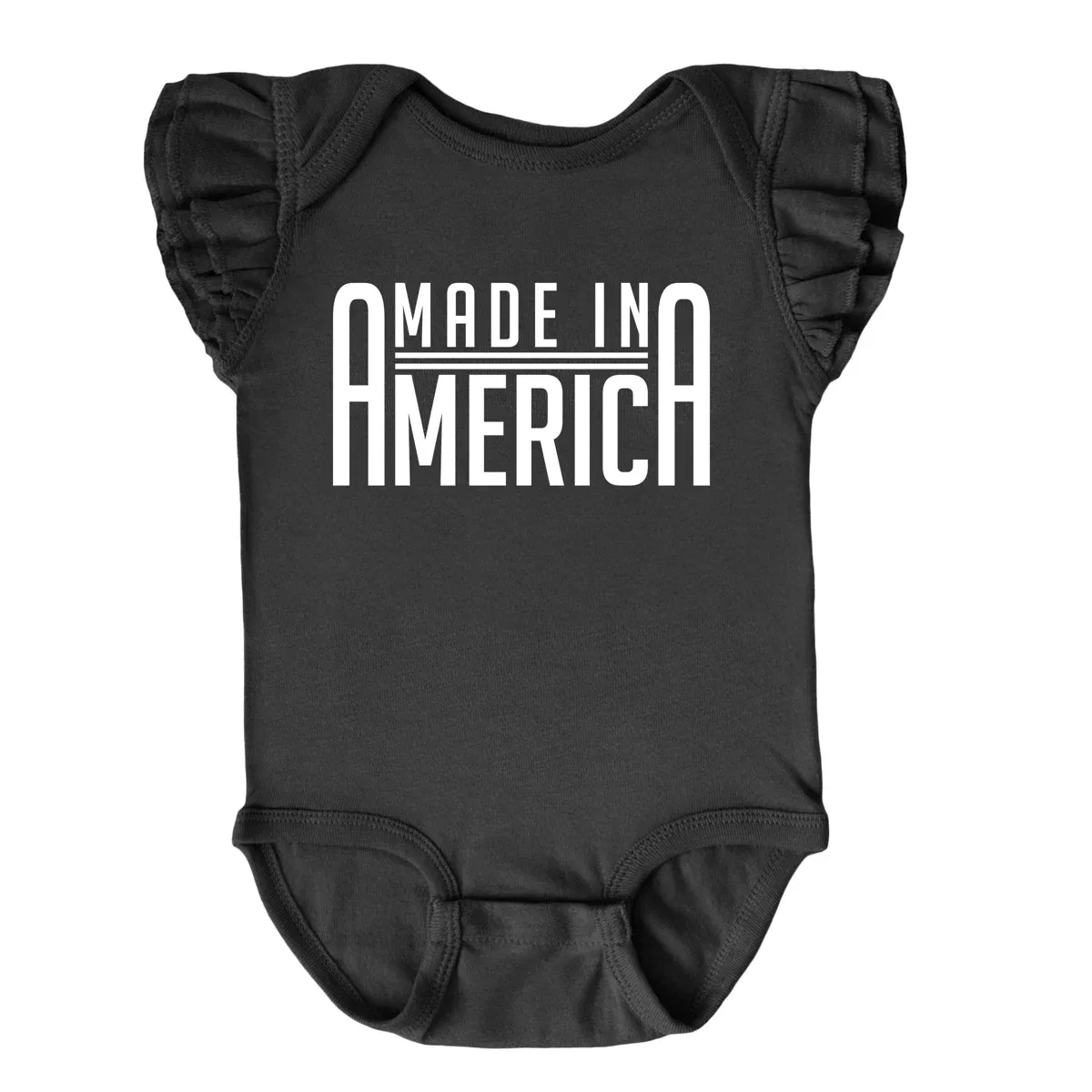 Детское боди для мальчиков с коротким рукавом Made In America Rounded The Juniper Shop, Black