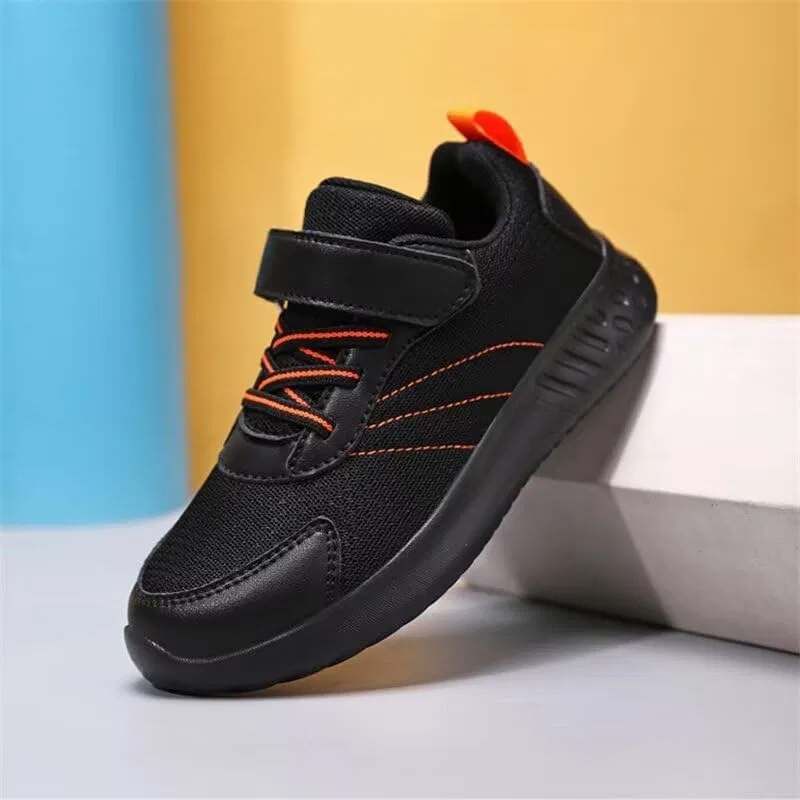 Детские кроссовки для мальчиков с дышащей сеткой Zonkacen, Black Orange — фото 3