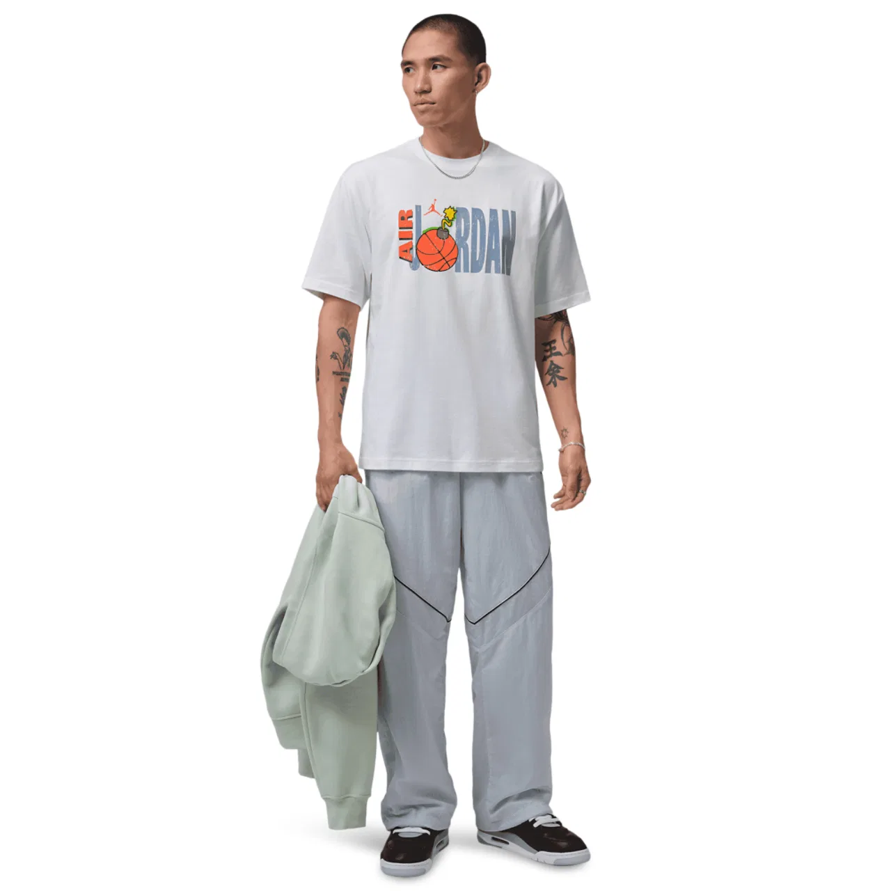 Футболка с коротким рукавом для мужчин NC Cartoon Graphic Jordan, цвет White/Blue — фото 4