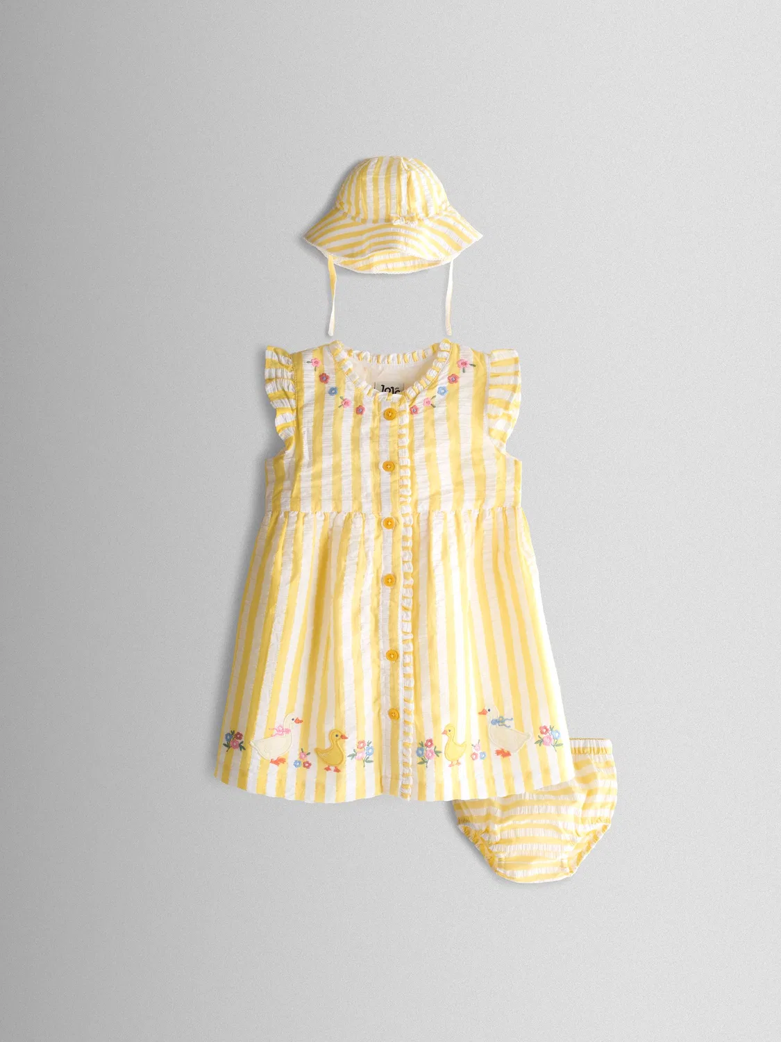 Платье с утиными аппликациями JoJo Maman Bébé, желтое