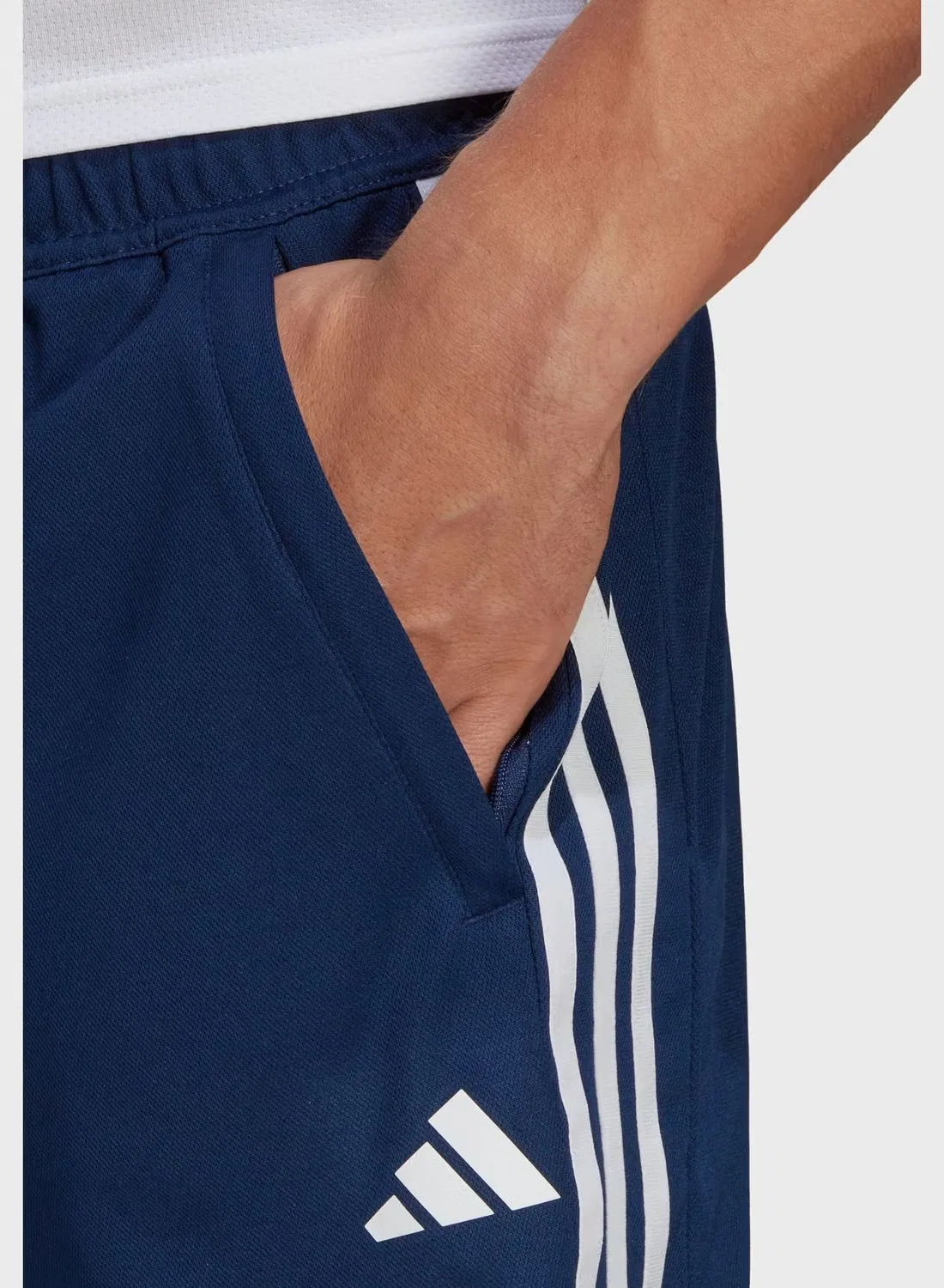 Шорты тренировочные с принтом 3-Stripes Adidas, белый — фото 3