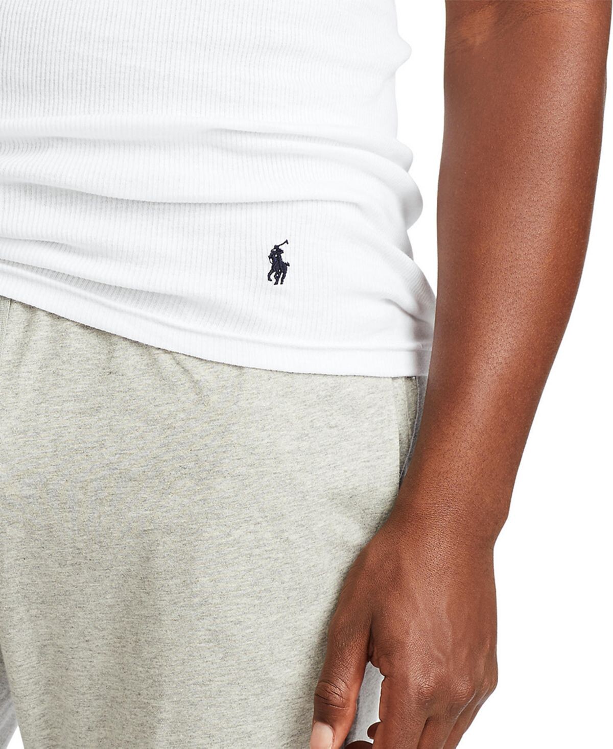 Мужские высокие классические хлопковые майки - 3 шт. в упаковке Polo Ralph Lauren, мульти — фото 4