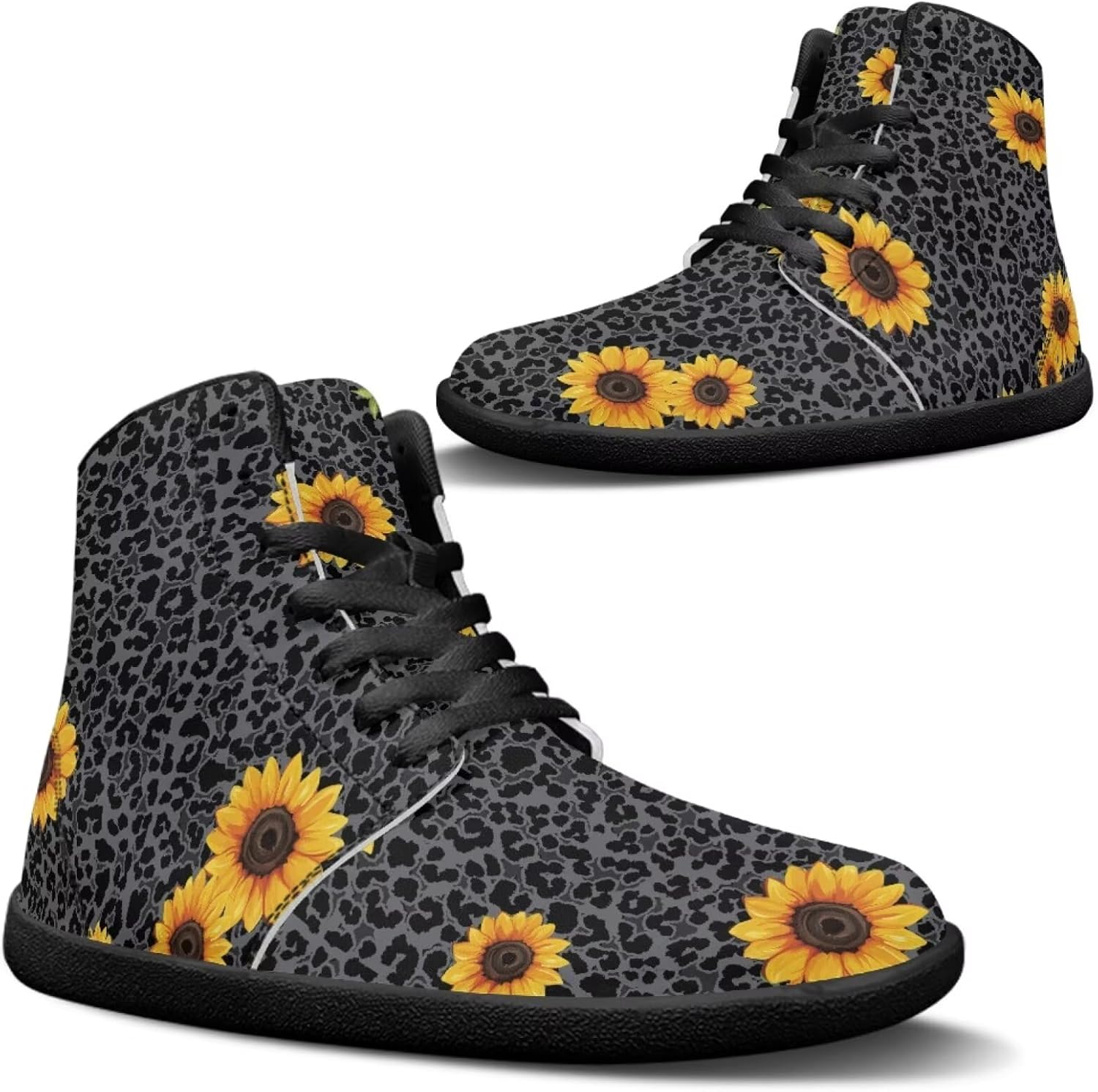 

Мужские кроссовки Binienty, высокие, из ПУ, широкие, противоскользящие, для бега и кросс-тренинга, без амортизации, Cow Print Sunflower