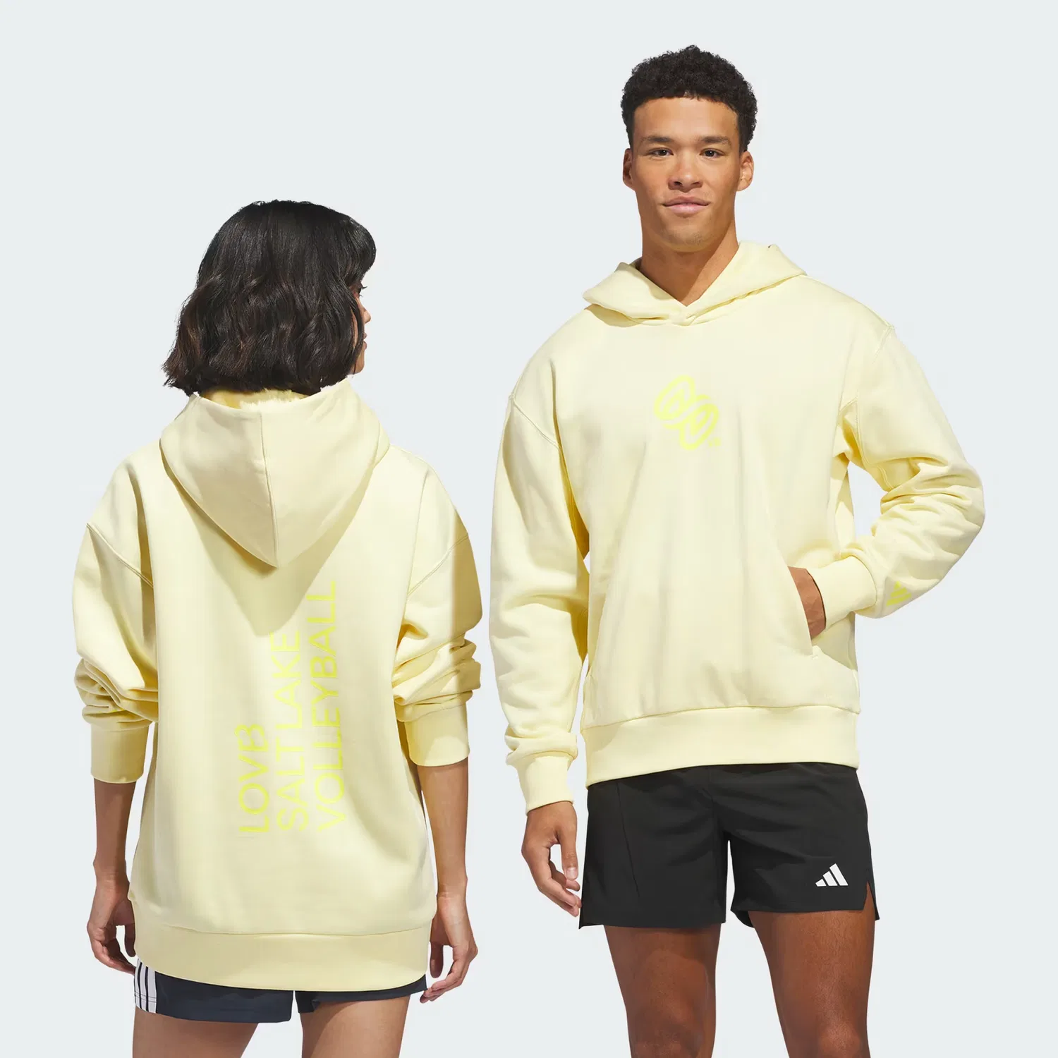Детское худи с принтом LOVB Salt Lake Graphics Adidas Sportswear, Almost Yellow