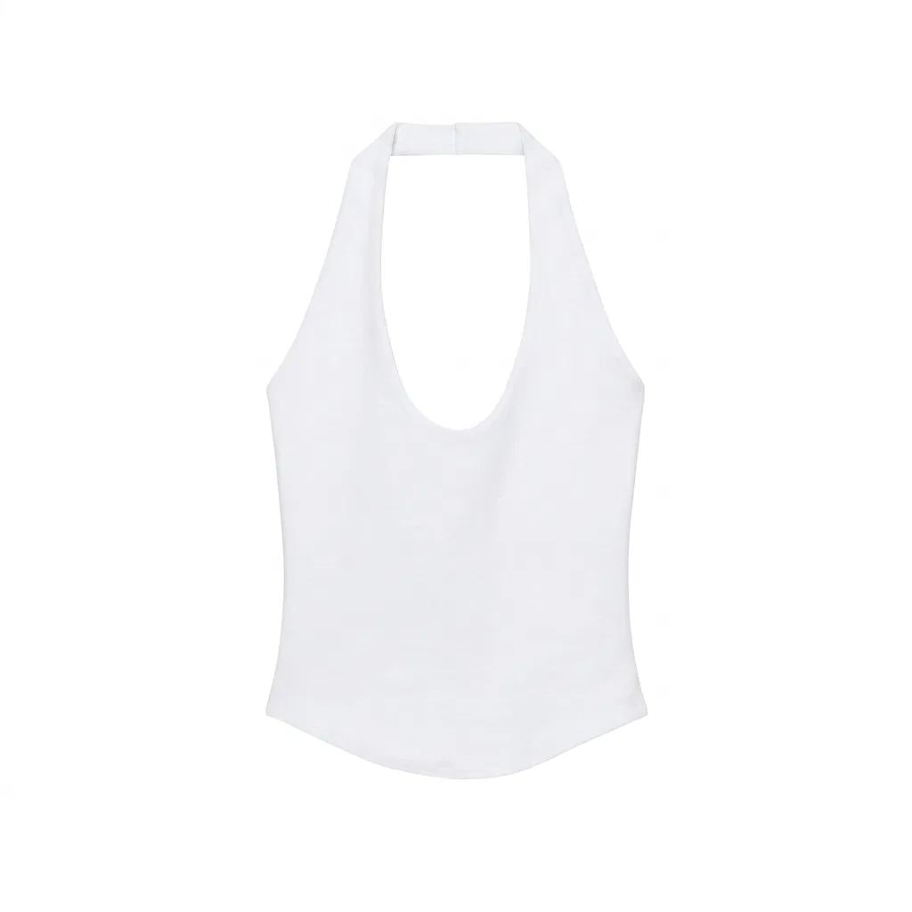 Женский топ-майка на тонких бретелях с принтом, White, ZARA