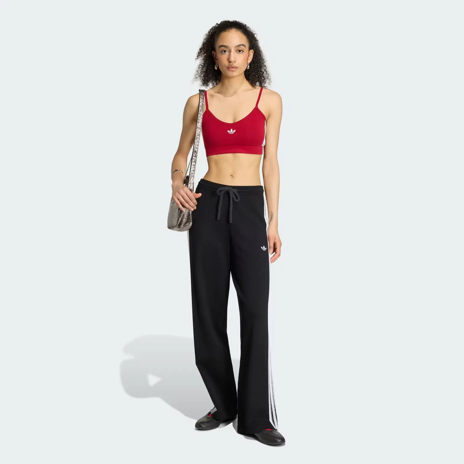 Женские трикотажные брюки Firebird Adidas Originals, черный/белый — фото 3