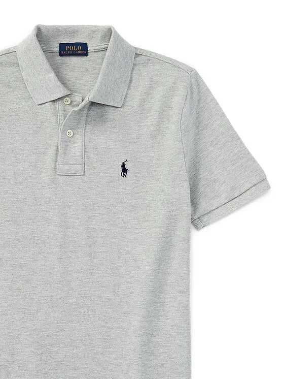 Поло regular fit Bsr Polo Ralph Lauren, серый — фото 4