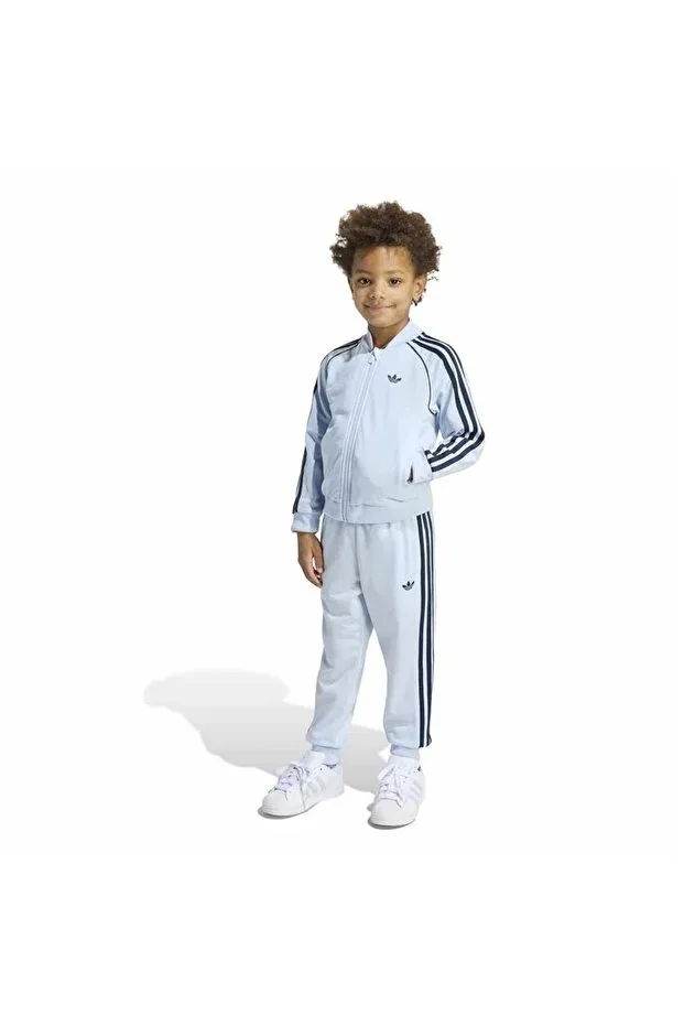 Детский спортивный костюм для девочек с длинным рукавом Adidas, Blue — фото 4