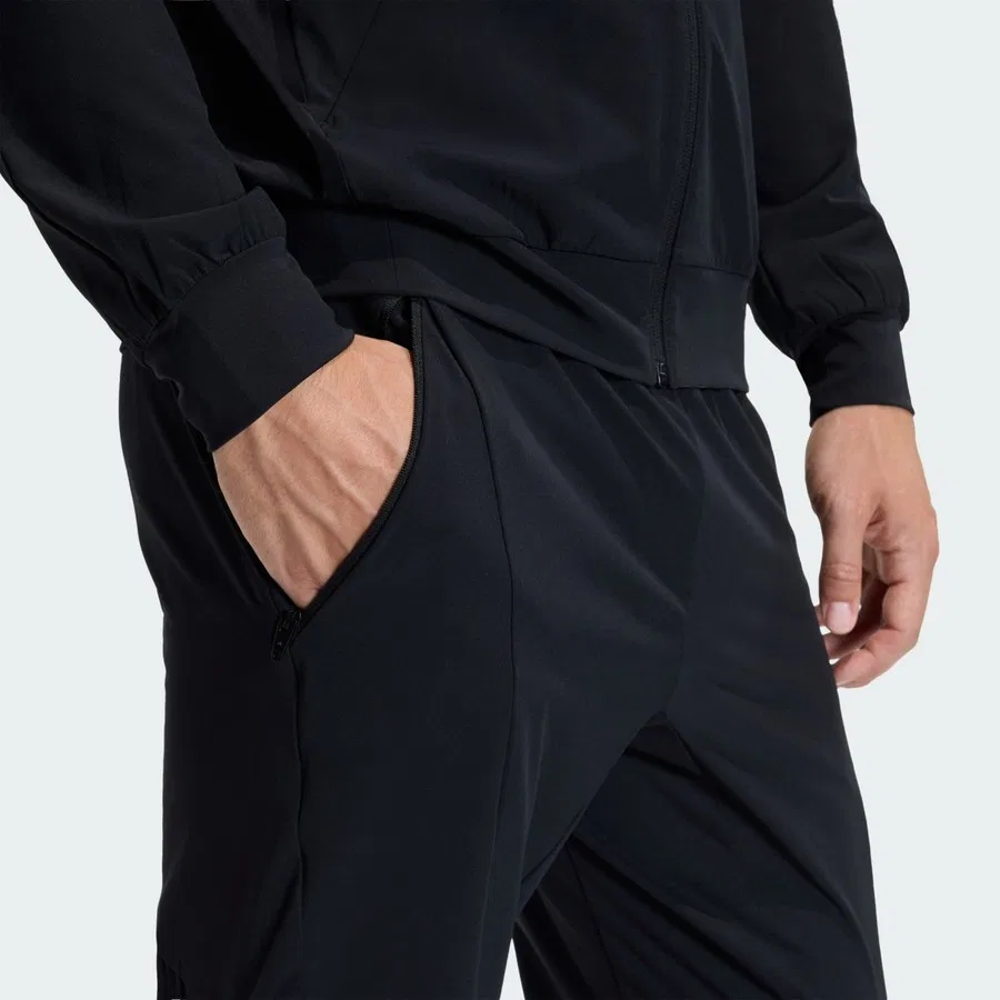 Спортивные штаны с зауженным кроем и шнурком, модель D4T Workout Pants, adidas, Черный — фото 4