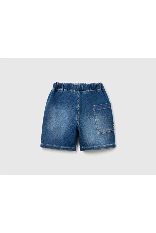 Детские шорты для мальчиков с принтом United Colors Of Benetton, Dark Denim — фото 2