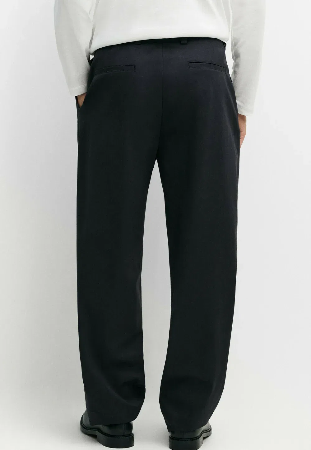Брюки из смесовой хлопчатобумажной ткани Massimo Dutti, Mottled Dark Blue — фото 3