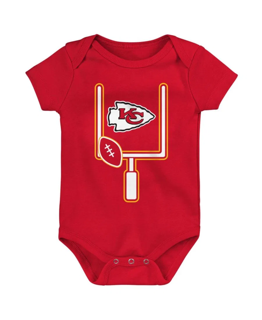 Комплект из трех боди с коротким рукавом, с принтом, Kansas City Chiefs Littlest Player Outerstuff, Yellow Red — фото 2
