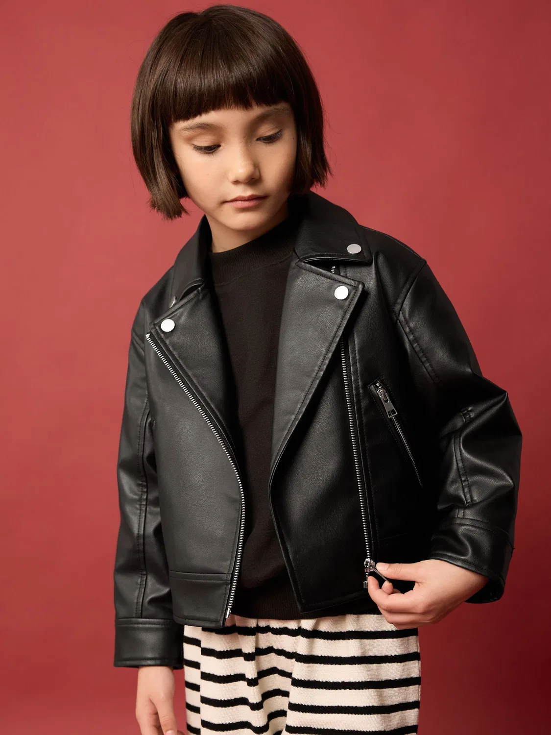 Куртка косуха Black PU Biker Jacket Next, черный