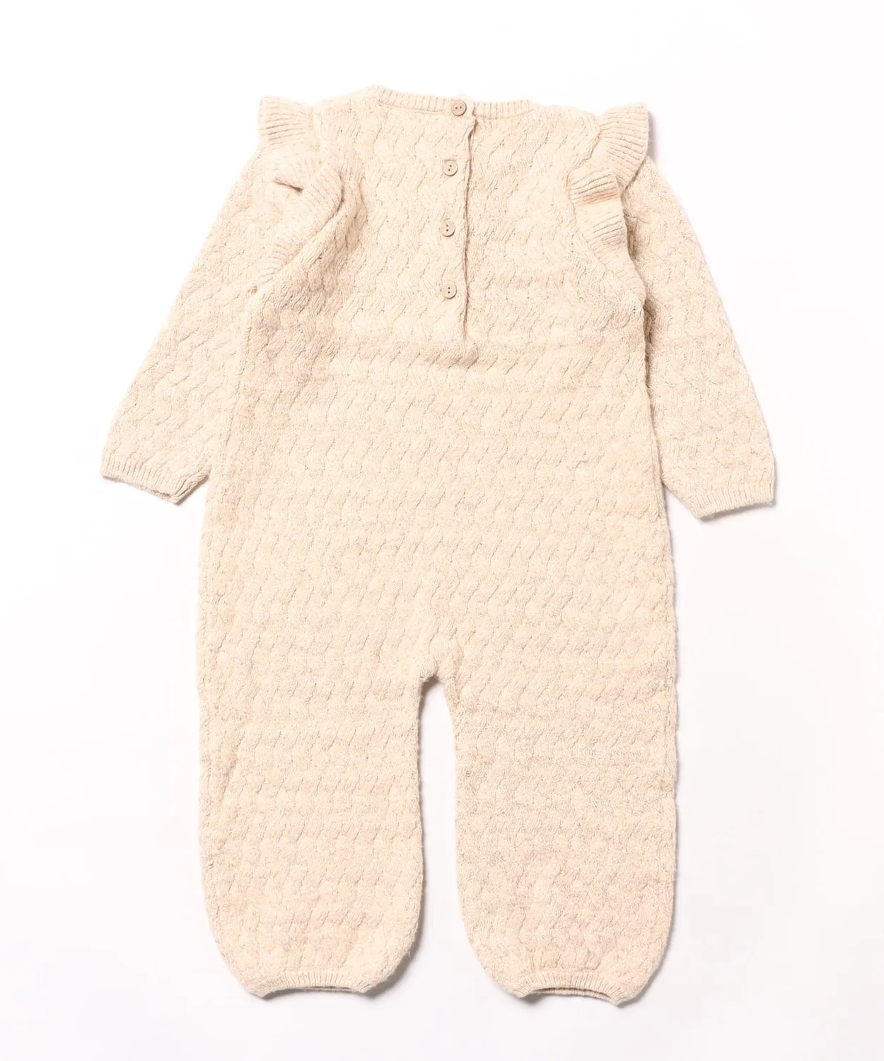 Детский боди-комбинезон с длинным рукавомMira Knit Romper Quincy Mae, Ivory — фото 2
