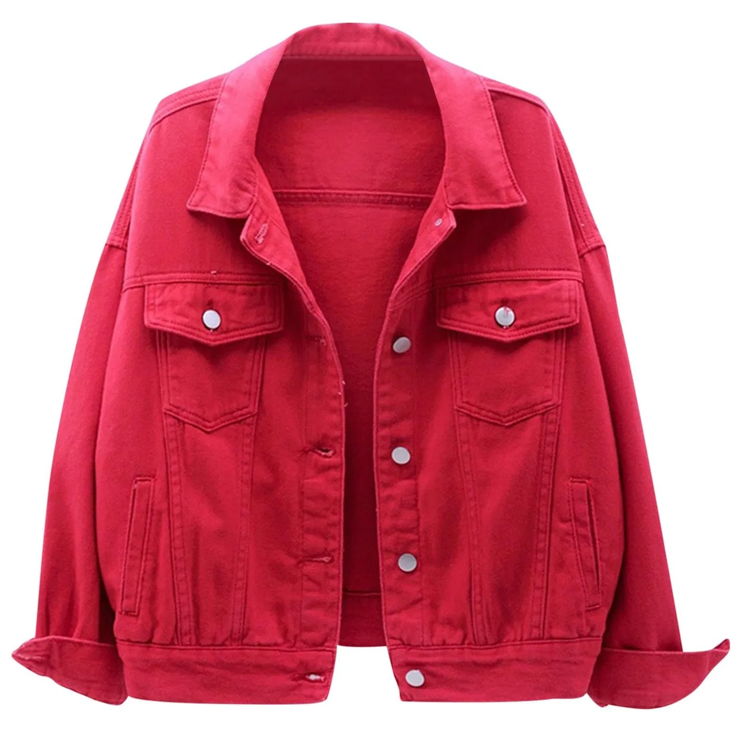 Женская джинсовая куртка с принтом Vintage Denim, Rosso