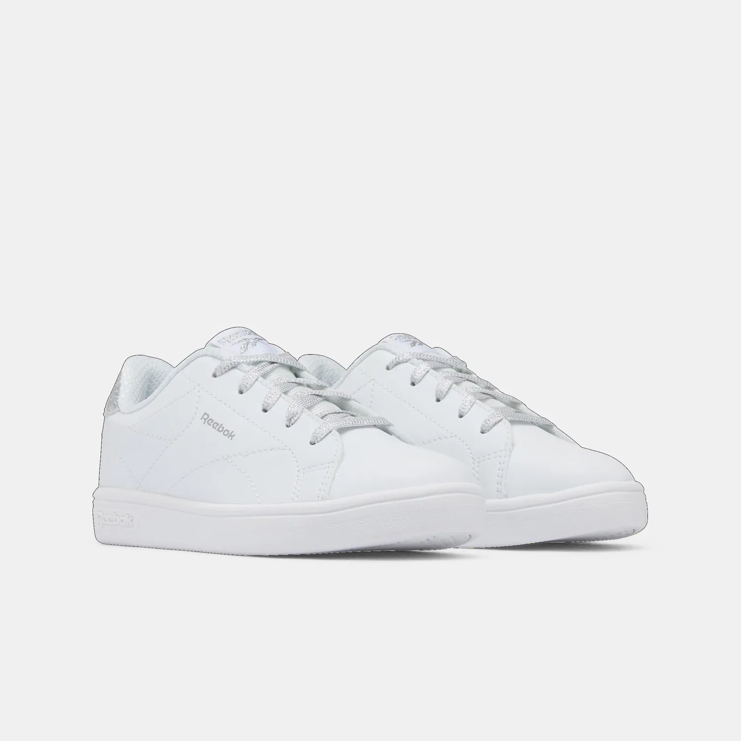 Детские кроссовки для девочек Reebok Court Clean Reebok, White White Silvermet — фото 4