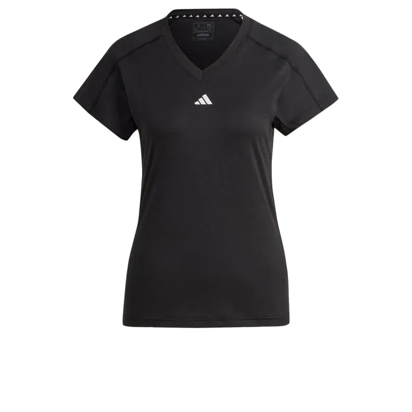 Женская футболка с V-образным вырезом и технологией AEROREADY adidas, White — фото 2