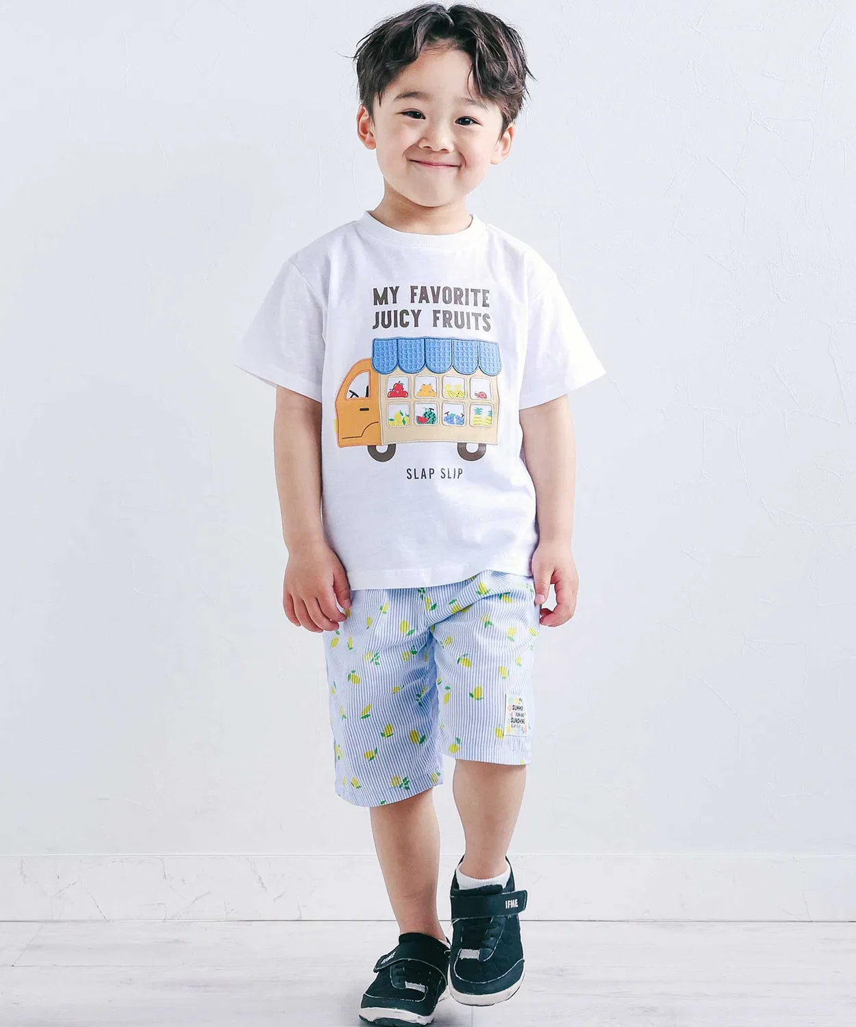 Детские шорты для мальчиков с принтом, модель Stripes & Check SLAP SLIP, Blue — фото 2