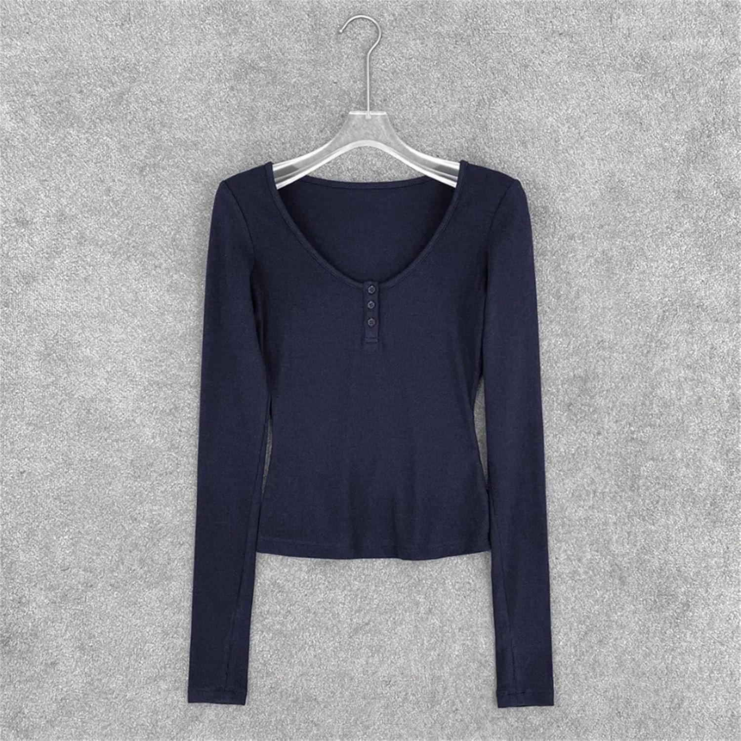 Женская футболка с круглым вырезом из хлопка, Navy Blue — фото 2