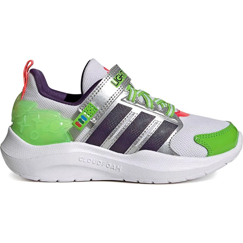 Детские кроссовки Lightorama Runner на эластичных шнурках Adidas, White/Purple/Red — фото 2