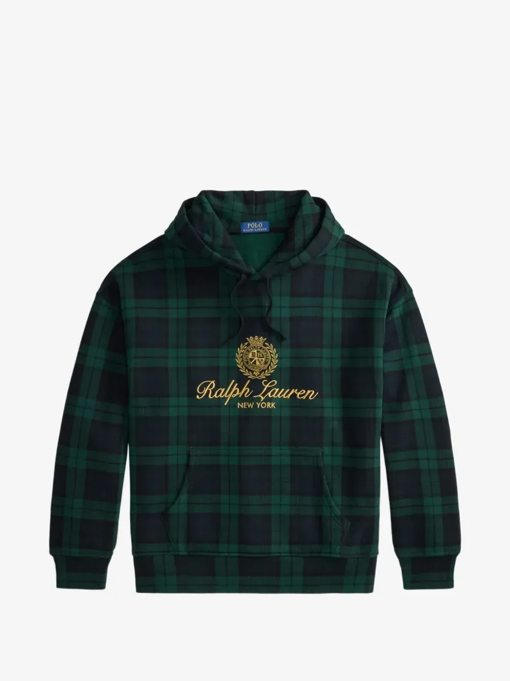 Толстовка с вышитым гербом в клетку POLO RALPH LAUREN, зеленый