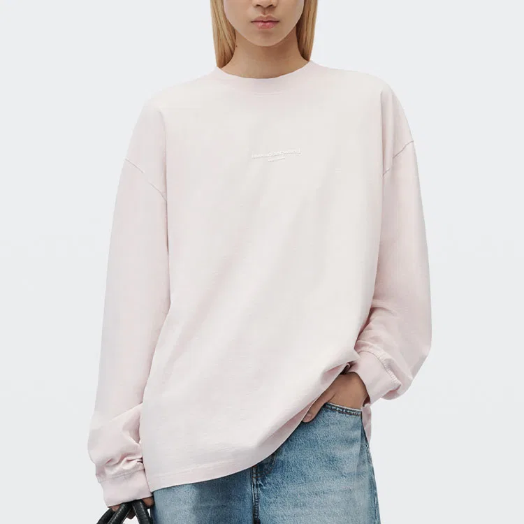 Женская футболка с круглым вырезом Washed Light Pink Alexander Wang — фото 3