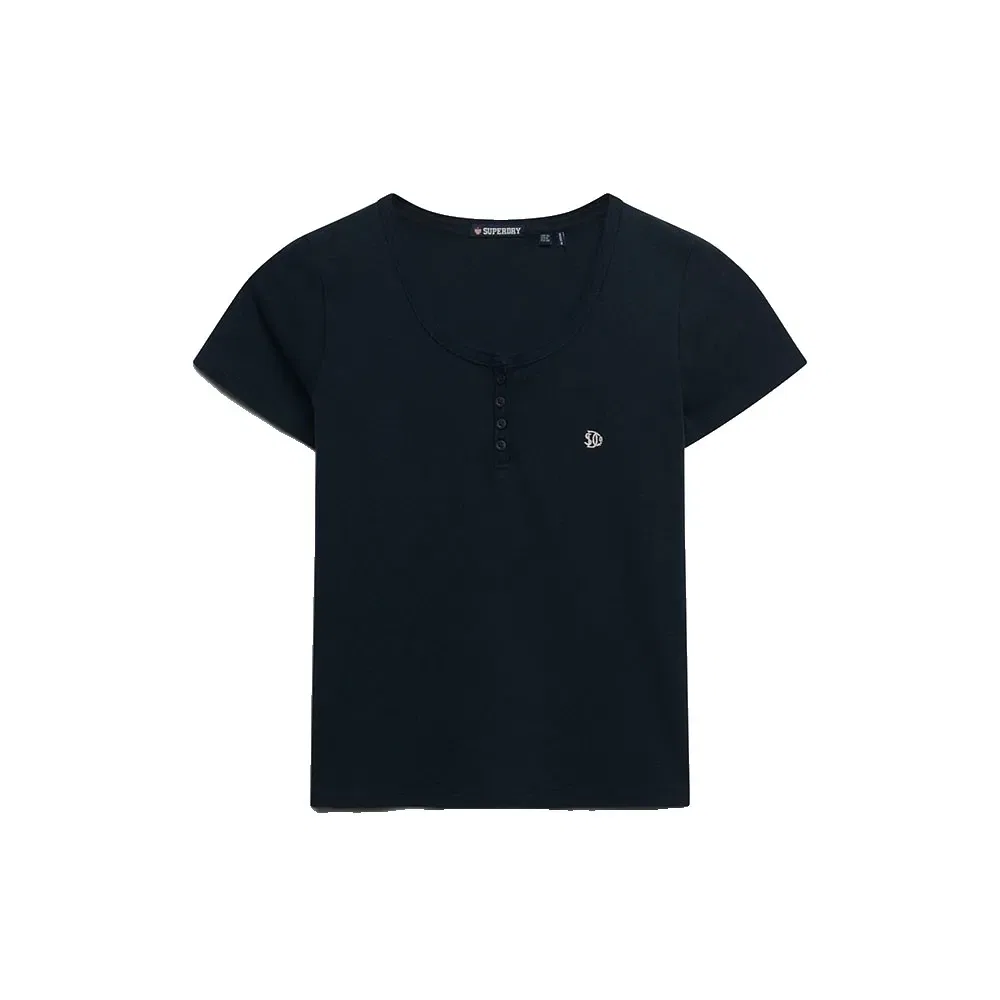 Женская футболка с коротким рукавом Athletic Essential Button Down Superdry, Blue — фото 3