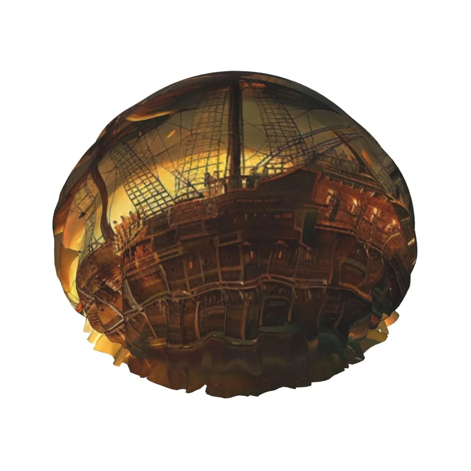 Двойная водонепроницаемая шапочка для душа с принтом Fantasy Piratenschiff, BWWHCCTI, 27,7 см