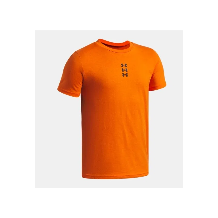 Детская футболка с коротким рукавом Hoops Triple Logo Under Armour, Белый — фото 3