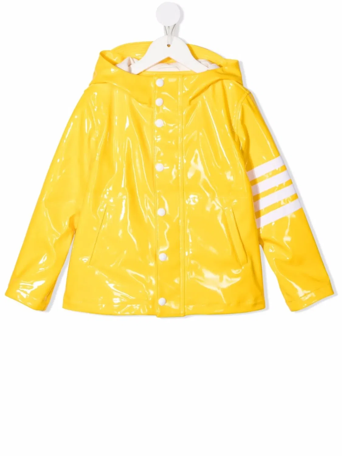 Куртка с капюшоном и полосками 4-Bar Thom Browne Kids, желтый