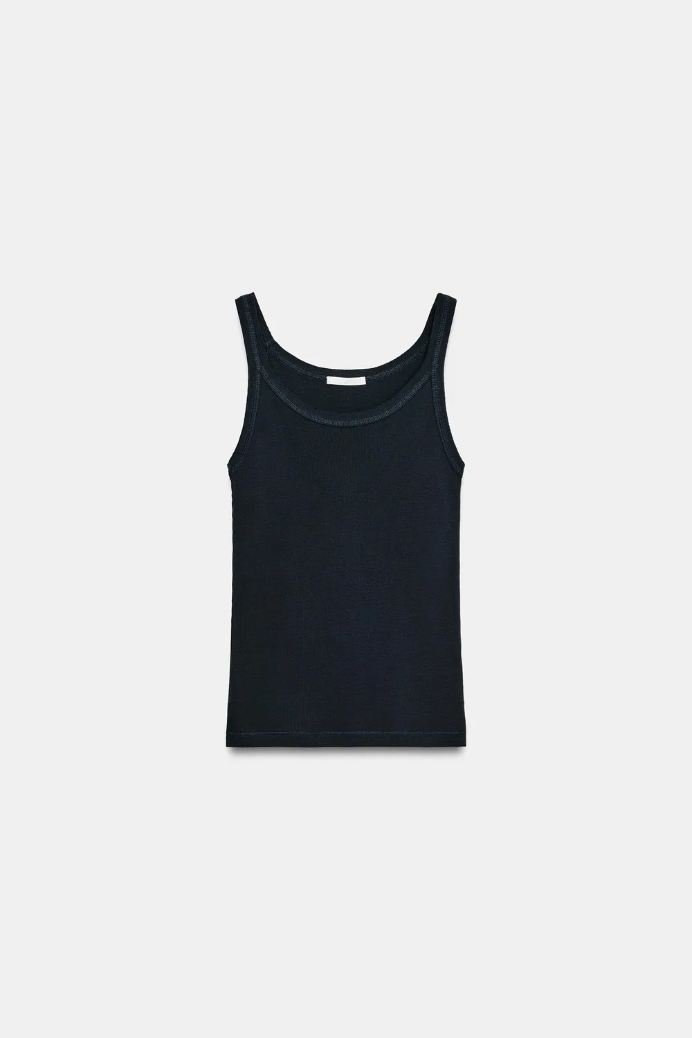 Рваный хлопковый жилет ZARA, Navy Blue — фото 3