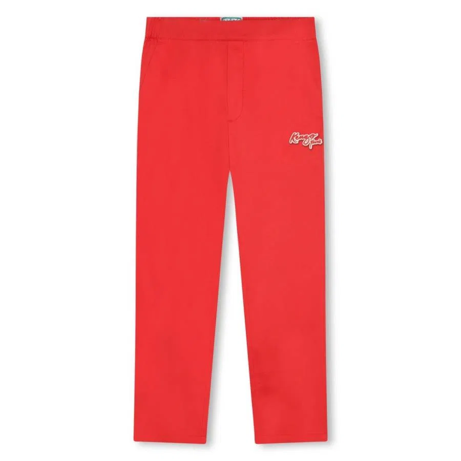 Штаны спортивные хлопковые с логотипом Kenzo, Red